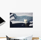 Polar bear on melting sea ice, high angle view from cruise ship Wall Mural