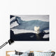 Polar bear on melting sea ice, high angle view from cruise ship Wall Mural