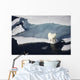 Polar bear on melting sea ice, high angle view from cruise ship Wall Mural