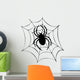 Silhouette of Spider in Web Wall Decal