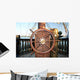 Old ship steering rudder helm Wall Mural