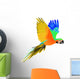 Blue macaw parrot in flight Wall Decal