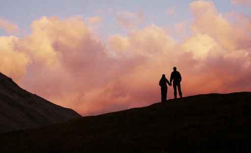 Boy and Girl Sunset Wall Decal