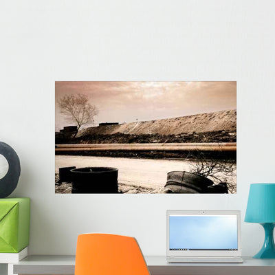 Barren Wasteland Wall Decal shown on a wall