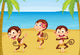 Three Monkeys Beach Wall Mural