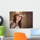 sexy woman with cowboy hat Wall Mural