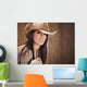 sexy woman with cowboy hat Wall Mural