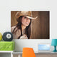 sexy woman with cowboy hat Wall Mural