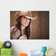 sexy woman with cowboy hat Wall Mural