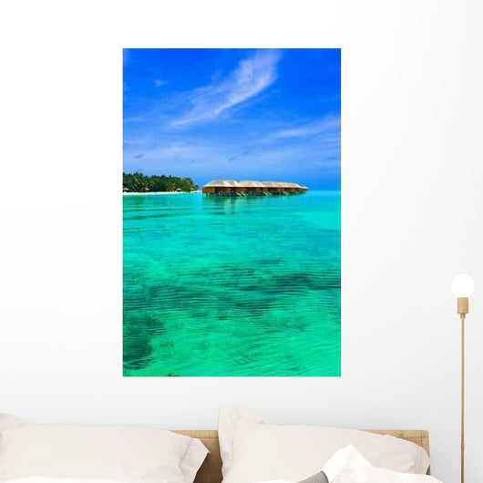 Water Bungalows Tropical Island Wall Decal