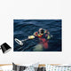 Taucher Als Schatzsucher Wall Decal