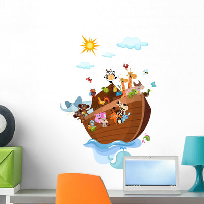 Noahs Ark Wall Decal shown on a wall