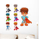 Young cartoon superheroes Wall Decal