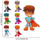 Young cartoon superheroes Wall Decal