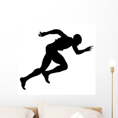 Runner Wall Mural shown on a wall
