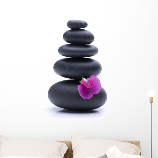 Black Zen Stones Pyramid Wall Decal