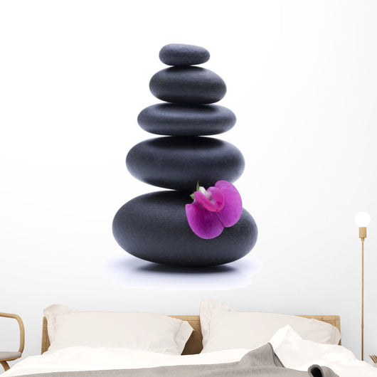 Black Zen Stones Pyramid Wall Decal