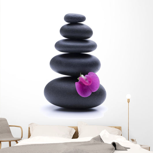 Black Zen Stones Pyramid Wall Decal