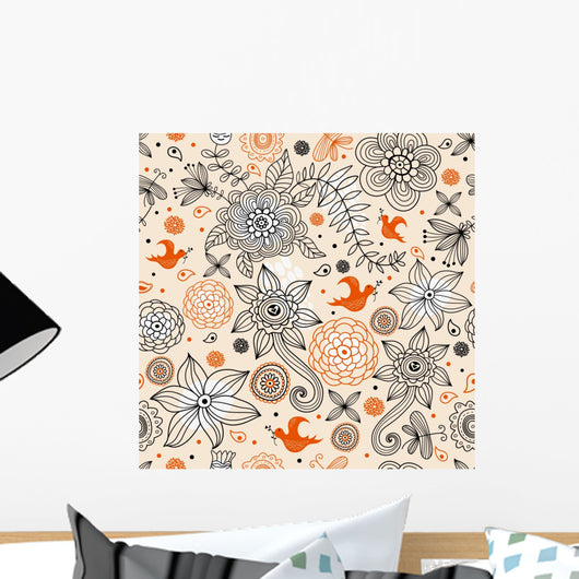 Flower Summer Pattern and Wall Decal