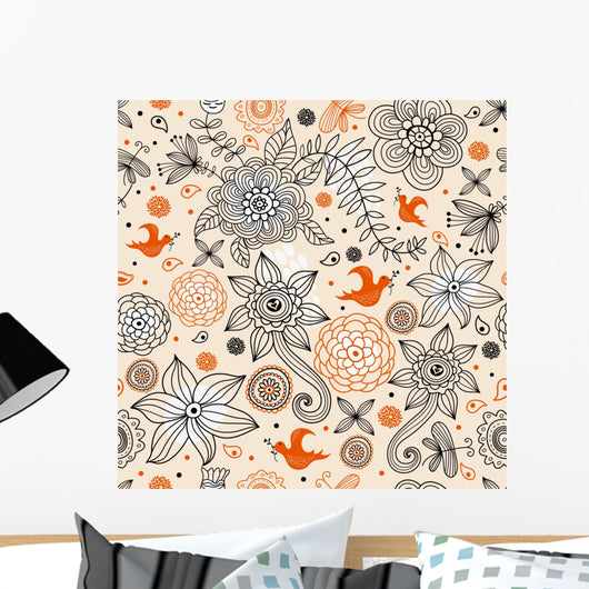Flower Summer Pattern and Wall Decal