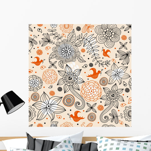 Flower Summer Pattern and Wall Decal