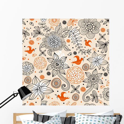 Flower Summer Pattern and Wall Decal