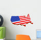 Usa Flag Map Wall Decal