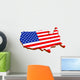 Usa Flag Map Wall Decal