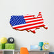 Usa Flag Map Wall Decal