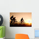 friends on bicycles Wall Mural