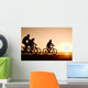 friends on bicycles Wall Mural