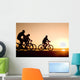 friends on bicycles Wall Mural