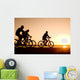 friends on bicycles Wall Mural