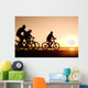 friends on bicycles Wall Mural