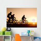 friends on bicycles Wall Mural