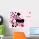 floral background with cupcake and birds Wall Mural