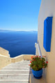stairs down the blue Wall Mural