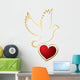 Pigeon With Heart Wall Decal