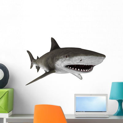 Shark Wall Decal shown on a wall