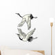 Illustrated Japanese Cranes Wall Decal