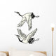 Illustrated Japanese Cranes Wall Decal