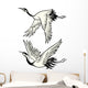 Illustrated Japanese Cranes Wall Decal