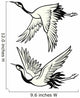 Illustrated Japanese Cranes Wall Decal