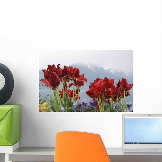 Tulips and Poppies Sky Wall Decal
