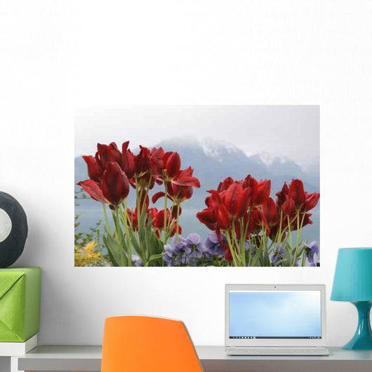 Tulips and Poppies Sky Wall Decal