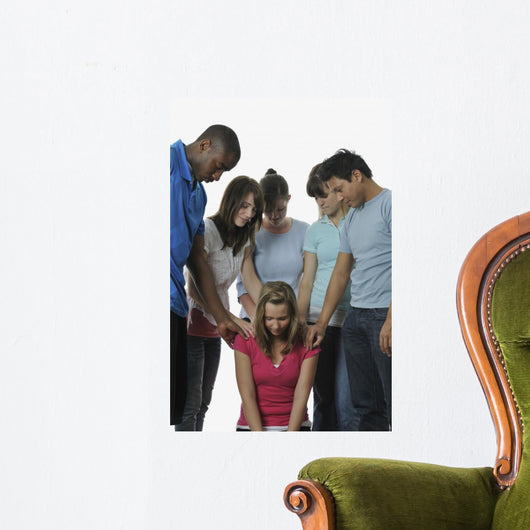 A Diverse Group Of Young Adult Christians Praying Wall Decal