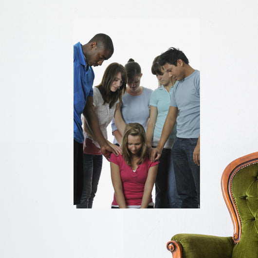 A Diverse Group Of Young Adult Christians Praying Wall Decal