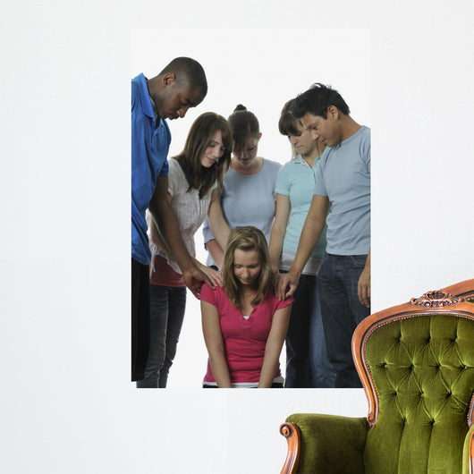 A Diverse Group Of Young Adult Christians Praying Wall Decal