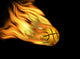 Basketball on Flames Wall Mural