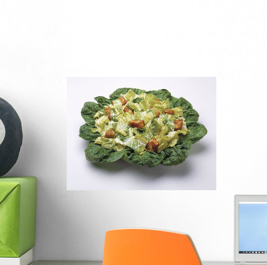 Food - Caesar salad prepared with Romaine lettuce Wall Mural